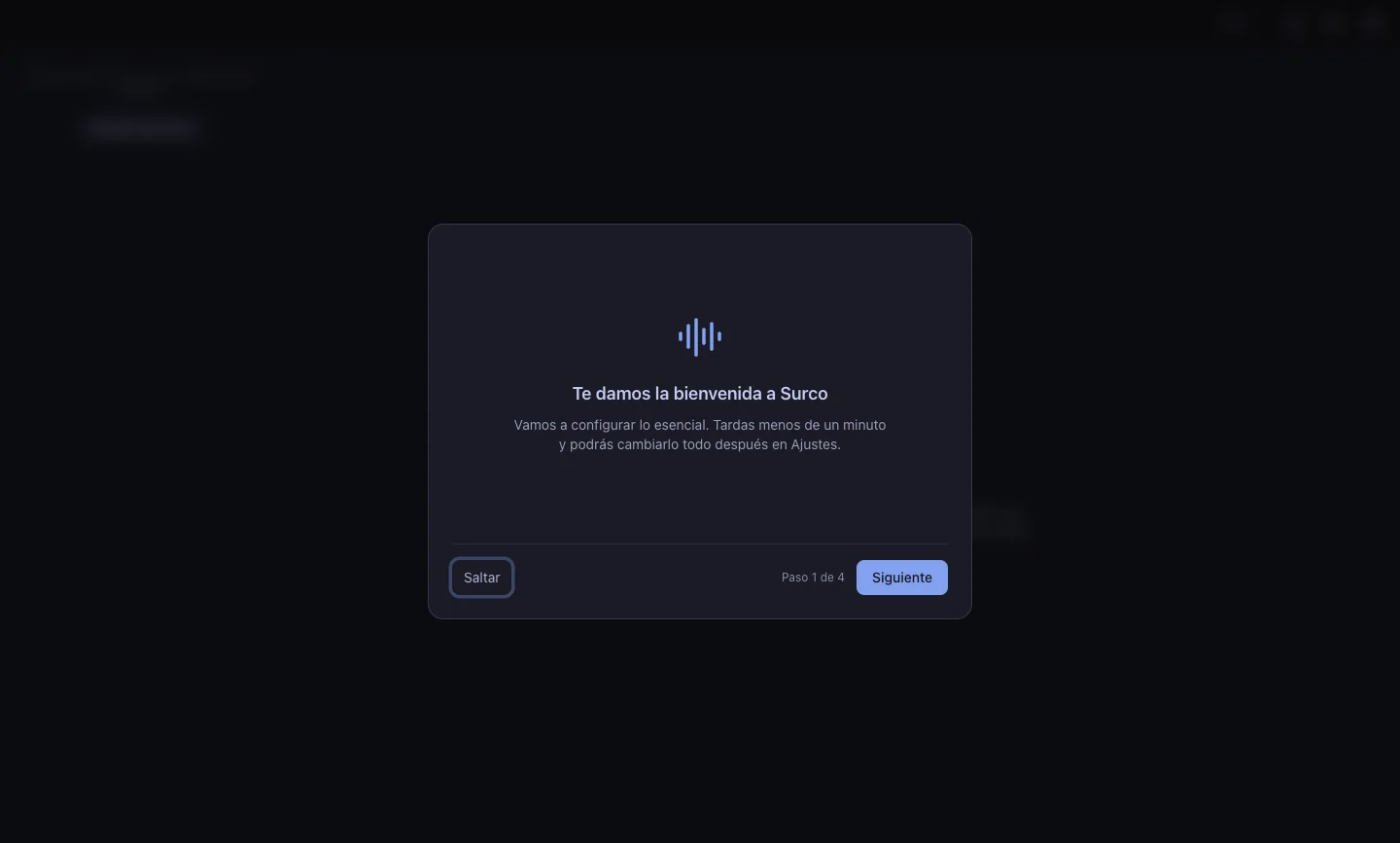 El asistente de bienvenida en el primer arranque.