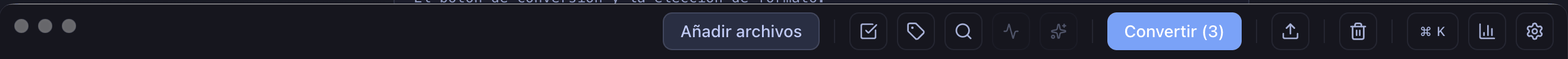 Convertir toda la cola de una vez.